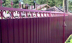 Ворота из профнастила с ковкой